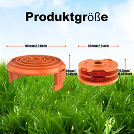 Rivershine WA0007 Grass Trimmer Thread Spool for Worx Grass Trimmer WG118 & WG119, Replacement Thread Spool with 2 x 5 m Length and 1.65 mm Diameter