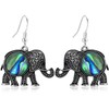 unixmoment Bohemian Vintage Silver Elephant Shell Dangle Drop Earrings Creative