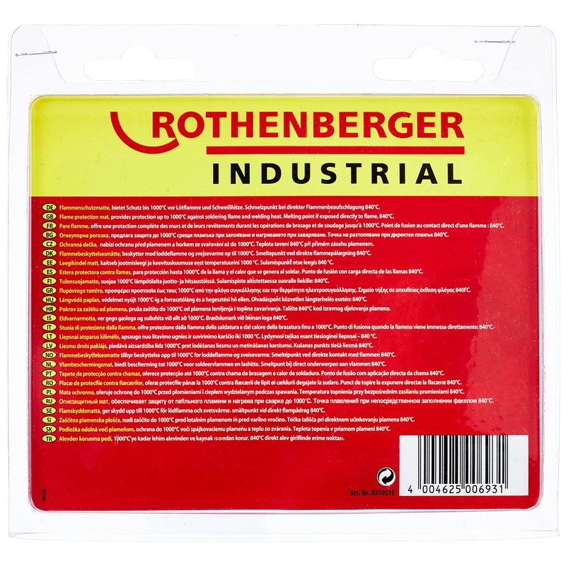 Rothenberger Industrial 031051E Flammenschutzmatte 250x250mm