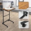 Rainmae C Table with Wheels, Easy to Move, Sturdy C
