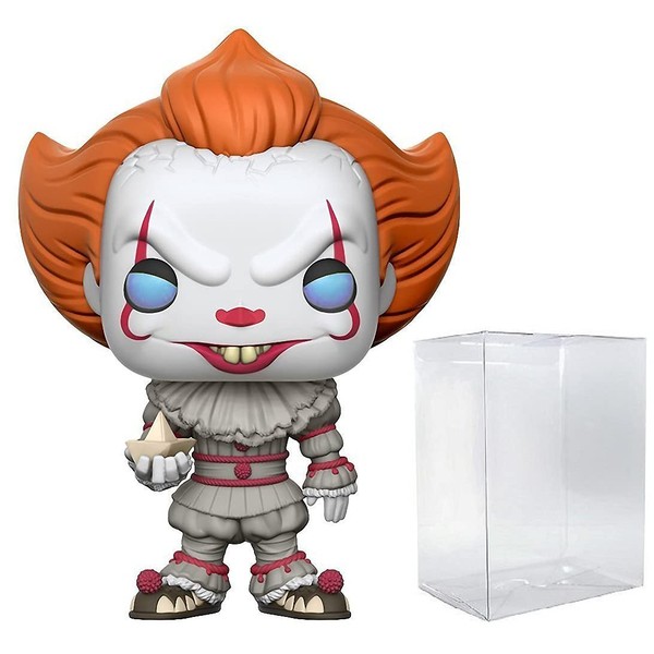 POP Stephen King's It - Pennywise with Boat Funko Vinyl Figure (Bundled with Compatible Box Protector Case), Multicolored, 3.75 inches