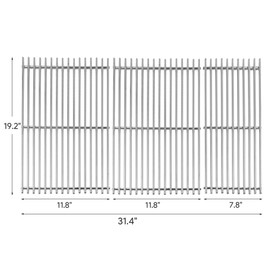 bbq777 7MM Solid Stainless Steel Cooking Grates Replacement Parts for Weber Summit 600 Series Summit E/S 640 650 660 670 Gas Grills with a Smoker Box, Compatible Parts for Weber 67552