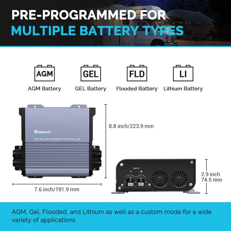 Renogy Boost 10A 36V/48V Auto DC Input MPPT Solar Charge