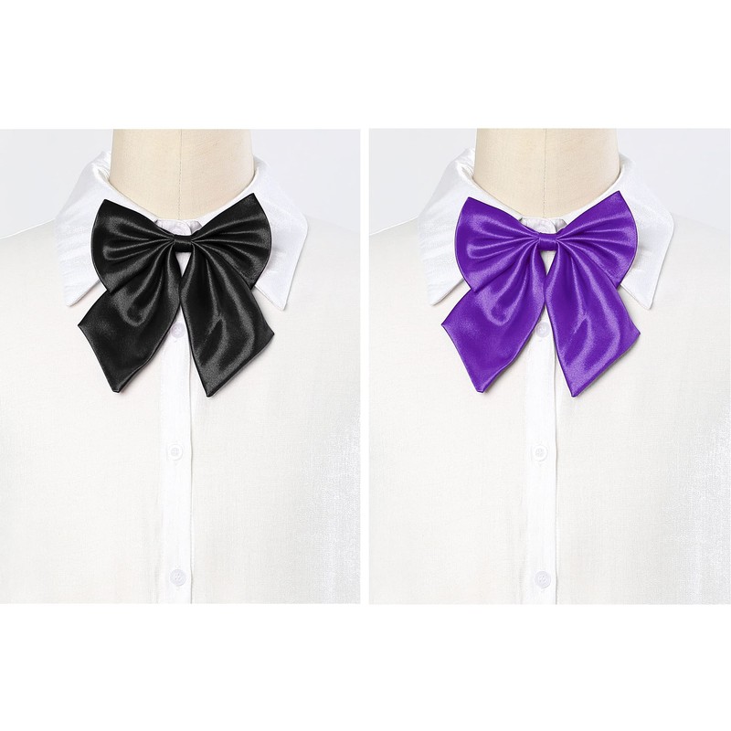 [Allegra K] 2 Pcs Pre-Tied Bow Tie with Adjustable Neck
