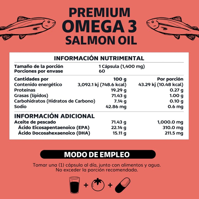 Omega Aceite Salmon Noruego Alta Concentracion Epa Dha Platinum Vitaminas