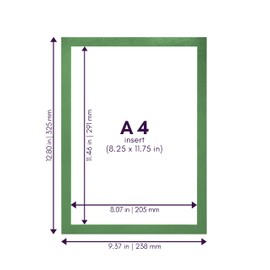 Magnetrip Self-Adhesive A4 Magnetic Document Holder, 8.5 X 11 Sign Holder, 4-Pack (Green)