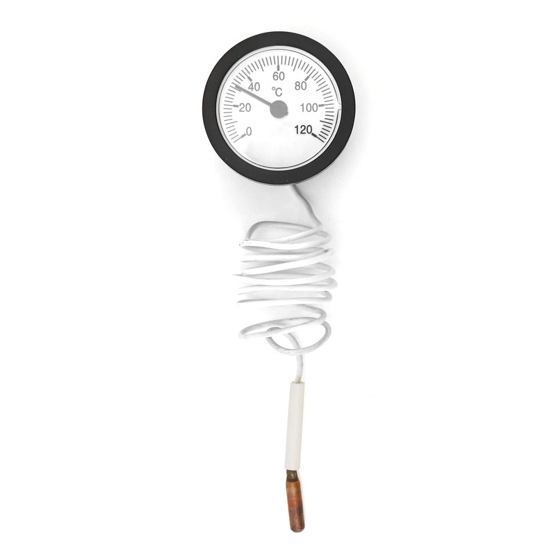 QWORK Thermometer with Sensor Capilar Used for Boilers, Heating and