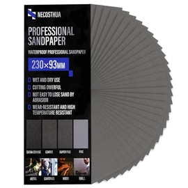 30 piezas de papel de lija de grano 1200, 9 x 3.6 pulgadas, papel de lija húmedo y seco grueso para acabado de muebles de madera, lijado de yeso, papel de lija para metal, hojas de papel de