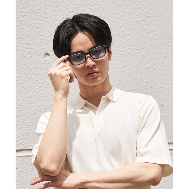 [ゾフ] ウェリントン型 サングラス｜ レザー調 ラバーテンプル ズレ落ちにくい ユニセックス 男女兼用 ズレ落ち防止 紫外線対策