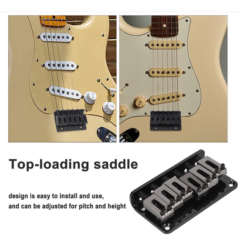 6 String Guitar Bridge Replacement Zinc Alloy Electric Guitar Saddle