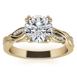 Luyona 1 ct Moissanite Engagement Wedding Anniversary Ring for Women, Round Cut Twisting Infinity Bridal Ring-YS6