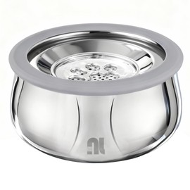 3L/0.8 Gallon No Spill Water Bowl for Dogs, Double-Wall Stainless Steel Slow Water Dog Bowls, Splash-Proof Vacuum Float, Dishwasher Safe for Large Medium Dogs
