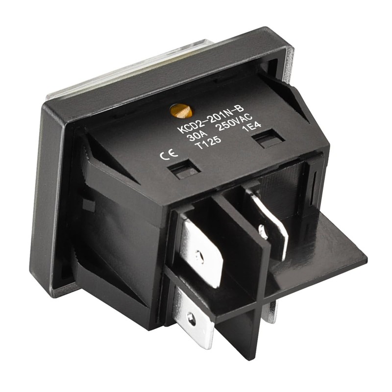 Heschen High Current Rocker Switch, 30A 250VAC, ON-OFF 2 Positions,