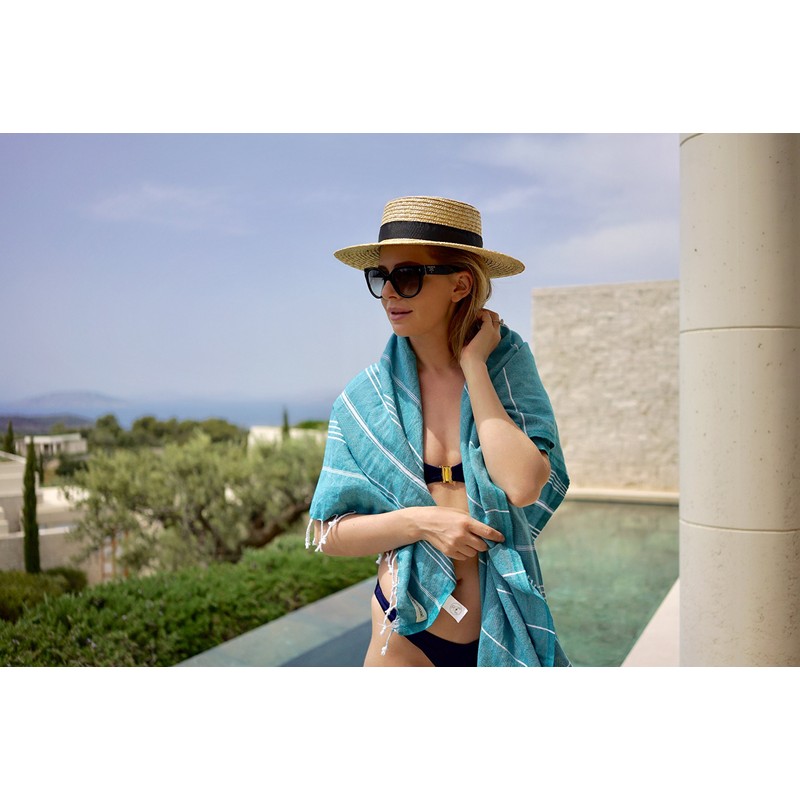 Bersuse 100% Cotton - Anatolia Peshtemal Hamam Towel - Aqua