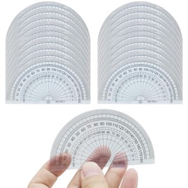 Saiyqsff20 Pcs Plastic Protractor Thickened Degrees Clear Protractor 180 Degrees Geometry Set Protractor Ruler for Students Teachers Office Supplies Geometry Set