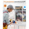 WELLUCK White Silicone Caulk, 100% Waterproof Silicone Sealant Adhesive Caulking,for