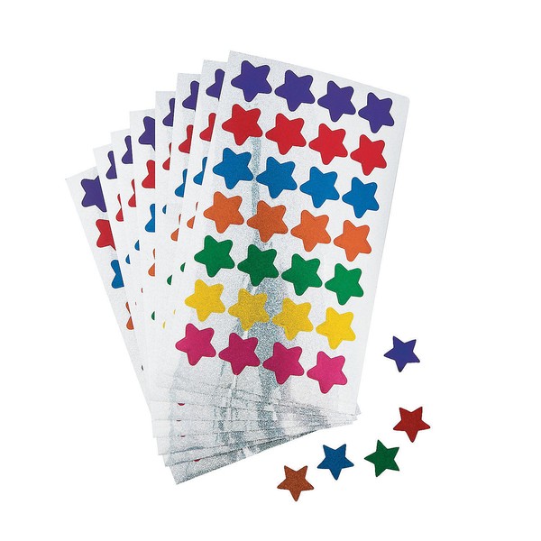 Fun Express Basic Star Stickers - 25 Pieces - Educational and Learning Activities for Kids