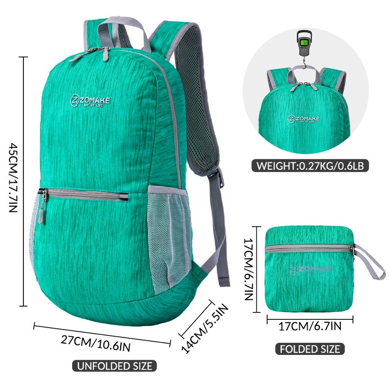 ZOMAKE Folding Backpack, 2.8 gal (10 L) Small Outdoor Backpack,