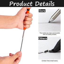 36 PCS Pencil Refills - Black Pica Pencil Lead Refills for Marking & Drafting, Compatible with Standard Carpenter Pencils - Smooth, Precise, and Durable Leads