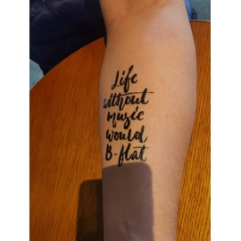 SanerLian Guitar Music Temporary Tattoo Sticker Watercolor Waterproof Adult Men Women Arm Shoulder Back Neck Body Art 10.5X6cm Set of 12 (SF229)