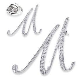 SINNKY - Broche de Aleación de Plata para Ropa, Broche para Mujer, Diseño de Letra Inglesa
