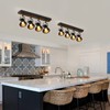 KEESFU 4-Light Track Lighting Kit,Black Semi Flush Mount Ceiling Light