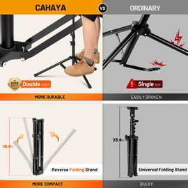 CAHAYA Projector Stand Tripod Foldable: 18.9 to 41 Inch Height Adjustable Projector Tripod Stand 180° Rotatable Thickened Base Multipurpose Laptop Stand Panel Collapsible for Outdoor Office Home Stage
