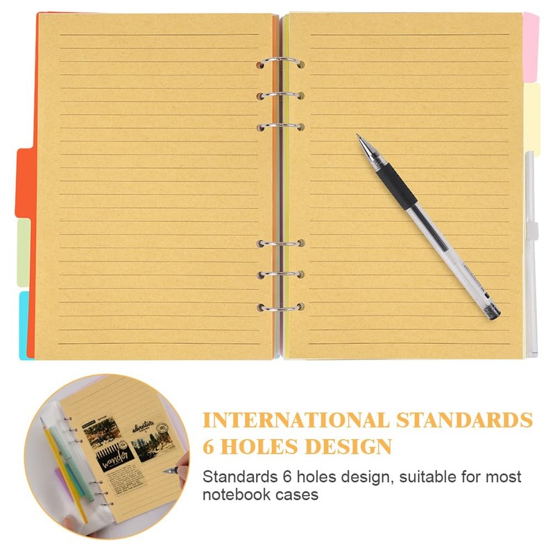 Vicloon A5 Loose Leaf Punched Paper, 140 Pages Horizontal Line