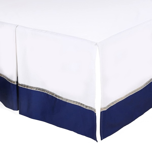 The Peanutshell Pleated Navy Crib Dust Ruffle