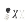 VekAuto Black Metal Skull Head Shaped Decorative Stickers Badge Emblem