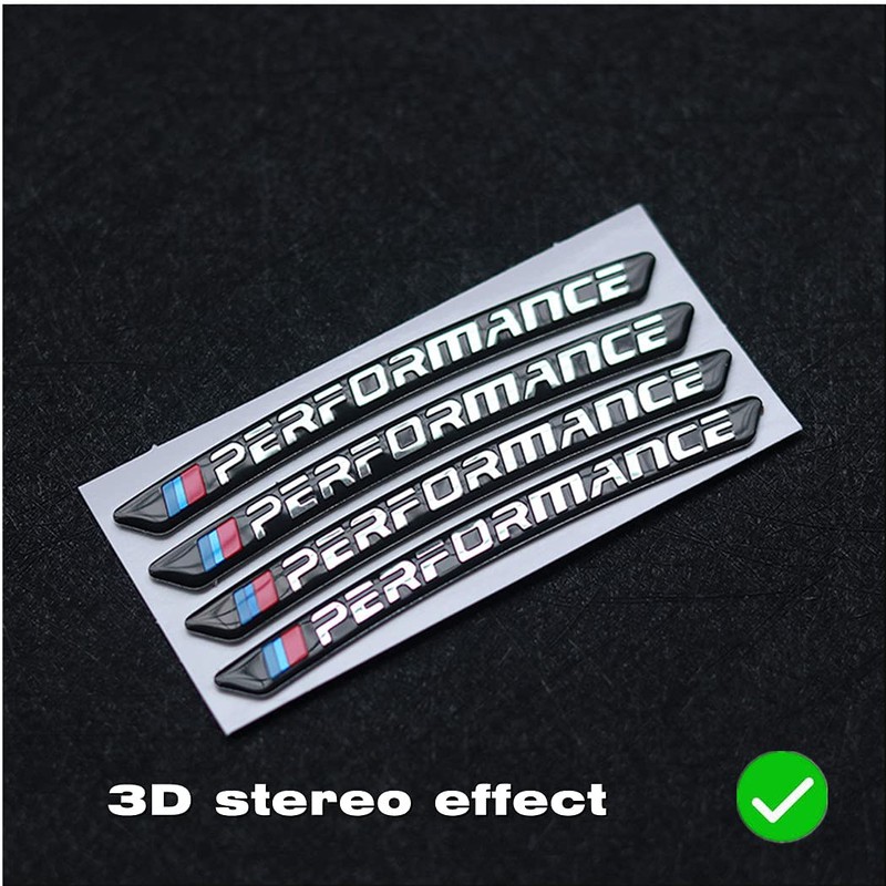 4PCS 3D Wheel hub Stickers Decorative Stickers M Sticker car