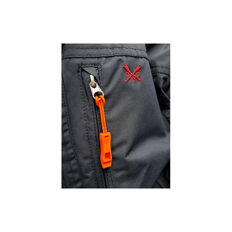 Harts Compact Emergency Safety Toggle Whistle with Zipper Loop Lanyard,