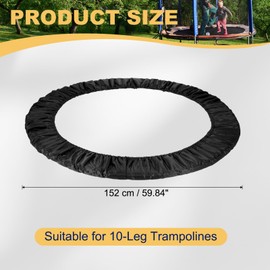 YELARXI Trampolines Spring Cover, Round Small Trampolines Replacement Cover, 10 Holes Safety Pad Replacement - Fitting for (Men/Women/Indoor/Home/Fitness) 60 Inch & Oxford Cloth & Black
