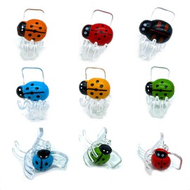 cozyou 30 Pcs Colorful Ladybug Orchid Clips, Garden Plant Vine Support Clips Flower Clips