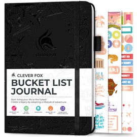 Clever Fox Bucket List Journal – Inspirational Book for Memories & Adventures – Motivational Bucket List Notebook for Couples, A5 (Black)