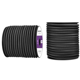 Abma Cord Rubber Rope Expander Rope 6 mm 20 m Rubber Cord UV Resistant Tarpaulin Rope 100% Stretch Tension Rope for Tarpaulin, Trailer Tarpaulin, Sun Sail, Tents, Banner - Black