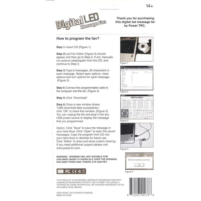 PowerTRC 2 Sets of LED Programmable Message Fan with Customized