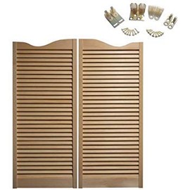Cafe Doors Premade: Made from Sturdy Pine Wood-Cafe | Saloon Doors- Hardware Included (30"x42", Brass Hardware)