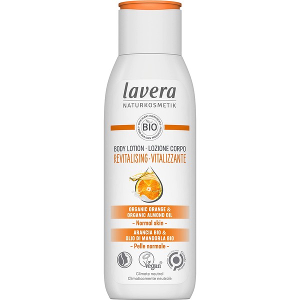 lavera Body Lotion Revitalising Natural Cosmetics Vegan Organic Orange & Organic Almond Oil Certified 200 ml