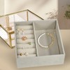Ylu Yni Glass Jewelry Organizer Box Clear Keepsake Case with