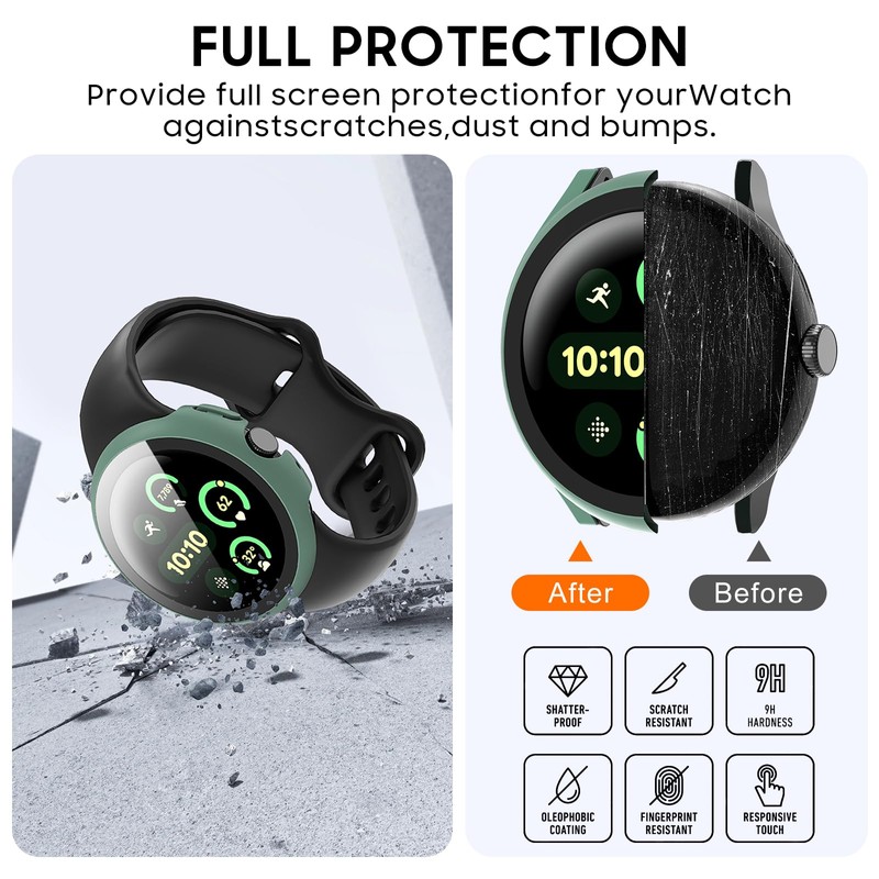 GCVSE Pack of 3 Protective Cases Compatible with Pixel Watch