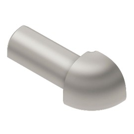 Schluter Rondec 90-Degree Out Corner with Rounded Reveal Surface - Finishing and Edge-Protection Profile - 3/8" Aluminum Satin Nickel Anodized - EV/RO100AT