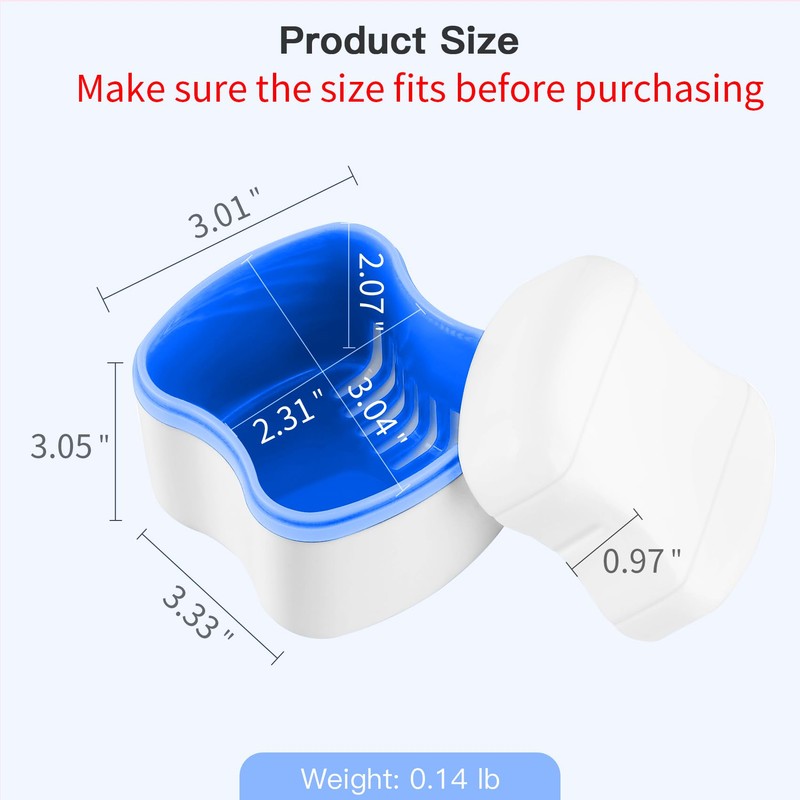 Annhua Partial Denture Case Retainer Cleaner Case, Large Retainer Cleaning