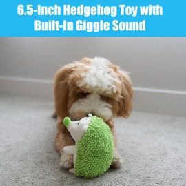 SPOT Gigglers Hedgehog Dog Toy with Giggle Sound | Textured, Plush Shake and Wiggle Hedgehog Giggle Toy for Small and Medium Dog Breeds, Assorted Colors
