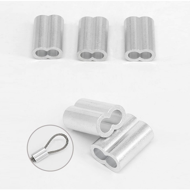 Futheda 50 pcs Aluminum Crimping Loop Sleeve Clips with Double