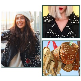 AUEAR, 30 Pack Screw Back Rivets Stud Purse Feet Metal Studs Rivet for Leather Bag Craft DIY (Flat Head, 11 mm, Silver & Gold & Gun Black)