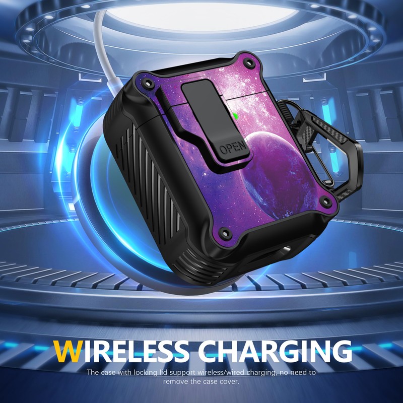 RFUNGUANGO Compatible with Airpods 2 Case, Automatic Pop-up with Safety
