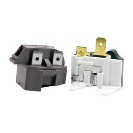 PTC Refrigerator Starter Compressor Relay 4387913 4 Pin and 1/2HP Refrigerator Overload Protector Replacement for Whirlpool for Frigidaire for GE for LG Magic Chef for Kenmore for Roper K6834
