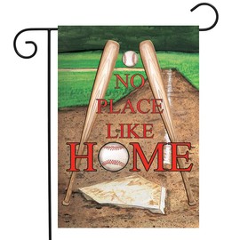 Briarwood Lane No Place Like Home Spring Garden Flag 12.5" x 18" Baseball Bats