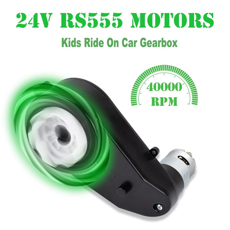 2 Pcs 24V Electric Powered Wheels Upgrade Motor Gearbox 24v